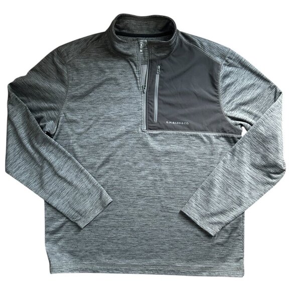 G.H. Bass Co. Quarter-zip Navy Gray Pullover Men's Medium - Picture 1 of 5